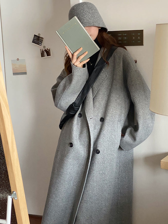双面大衣女中长款2022新款韩版秋冬宽松洋气羊毛呢外套冬详情28