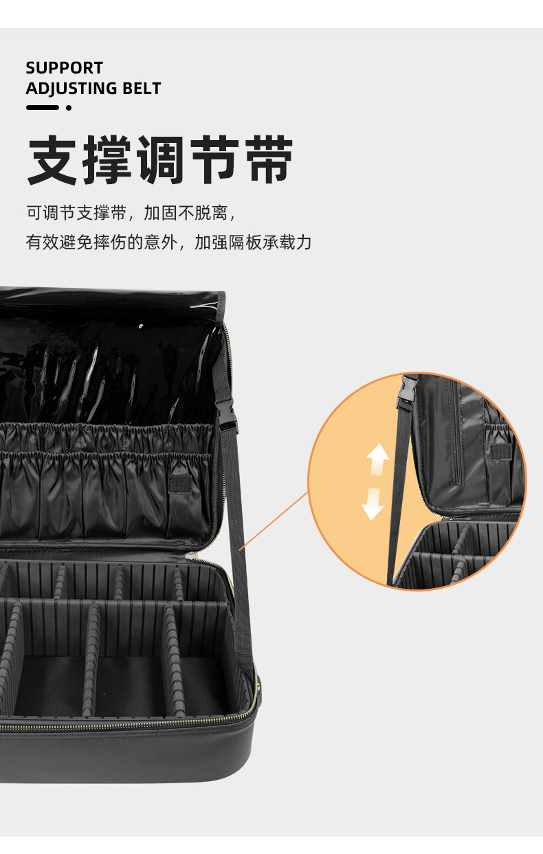 现货可拆卸隔板化妆包跨境热卖大容量化妆箱便携旅行品包包女详情6