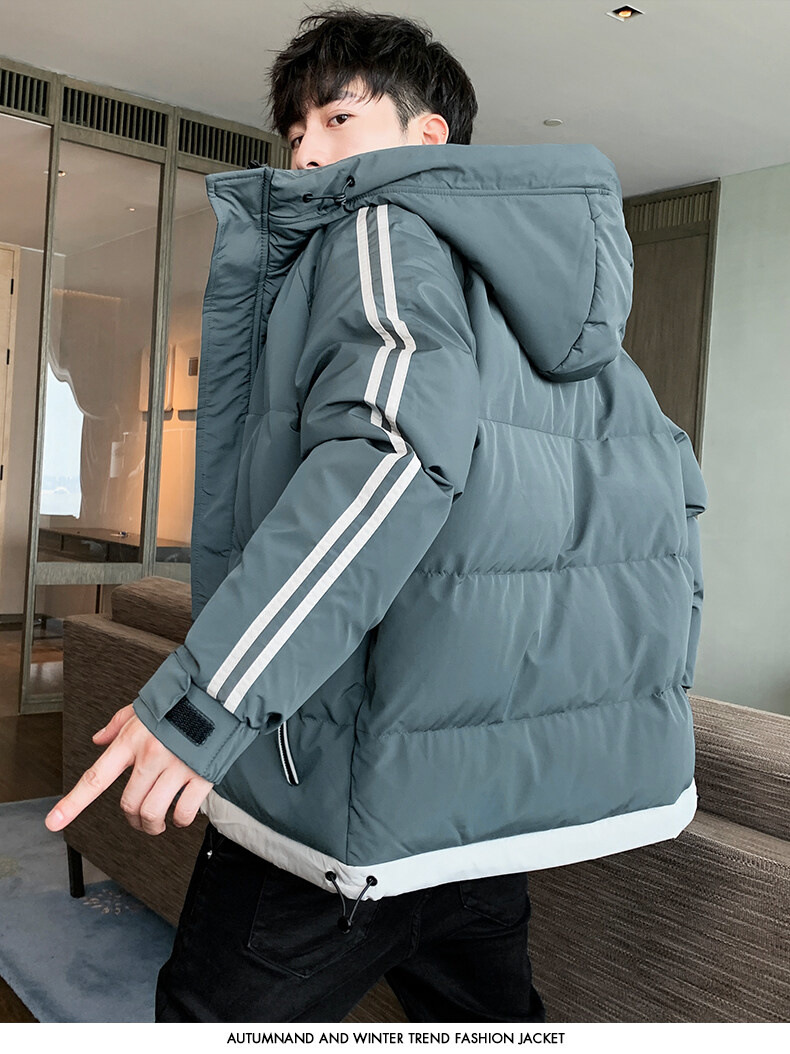 High-end large-sized winter hooded cotton-padded jacket for men, down cotton-padded jacket for overweight young men, and windproof cotton-padded jacket for overweight young men pic 15