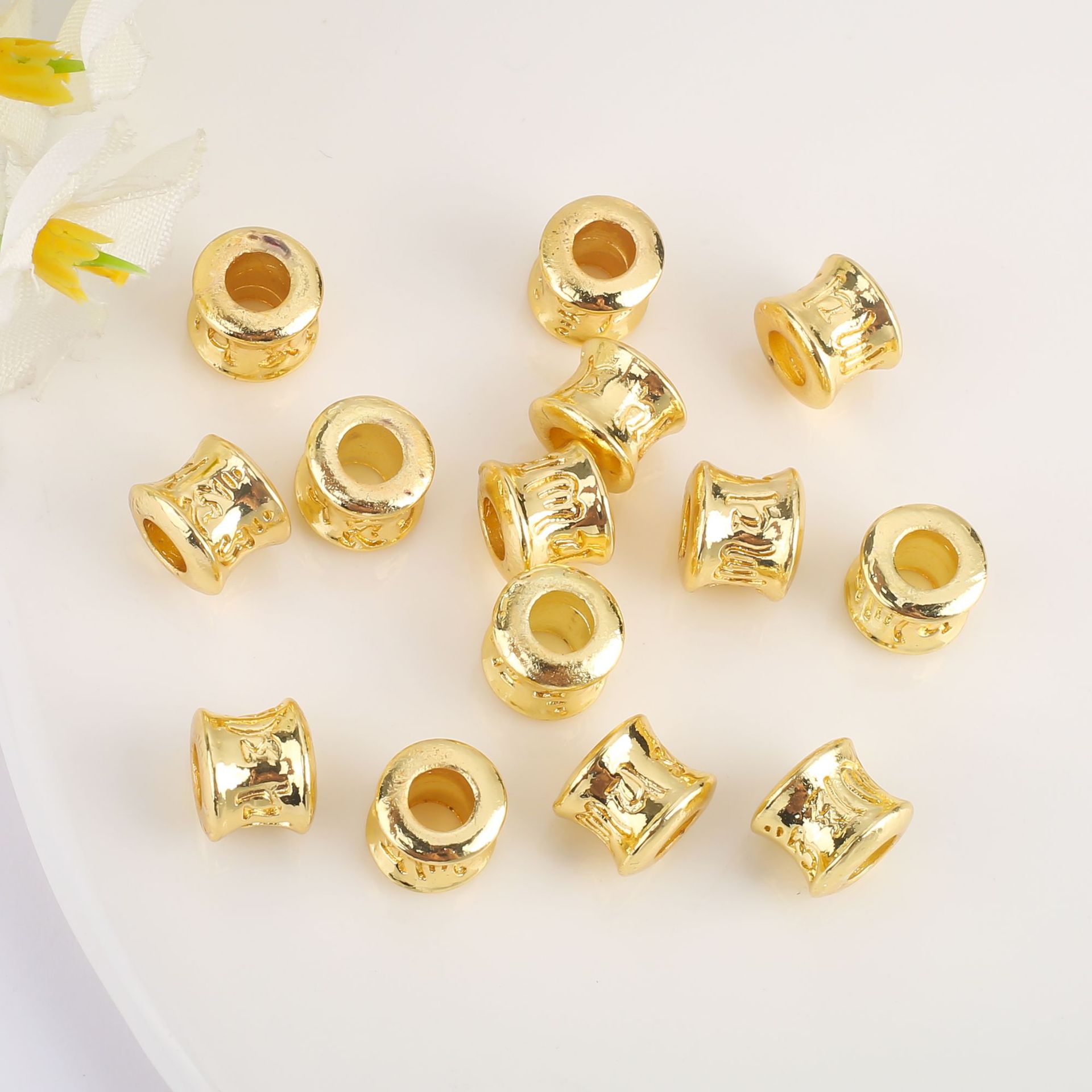 18K保色包金隔片车轮片光面圆片散珠隔珠diy饰品配饰手链项链配件详情9