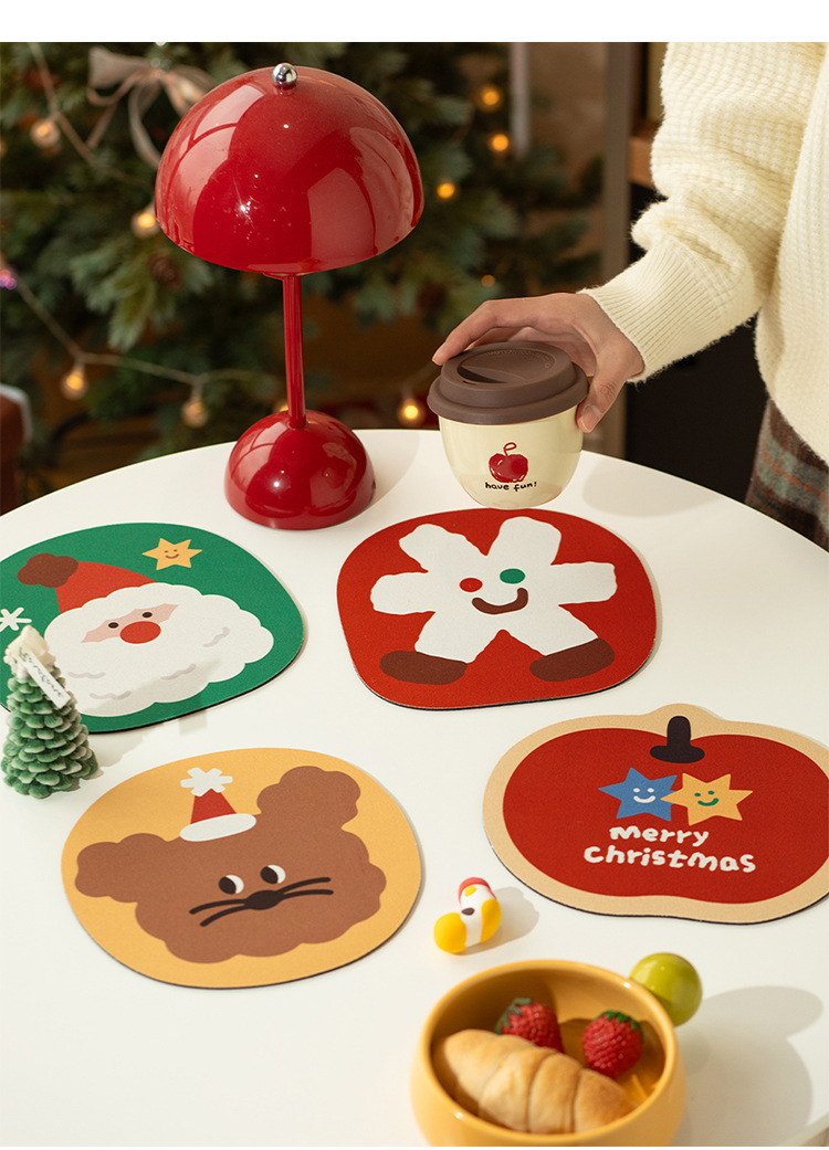 圣诞节老人硅藻泥隔热垫防烫垫桌垫多功能鼠标垫台面垫子布置用品详情11