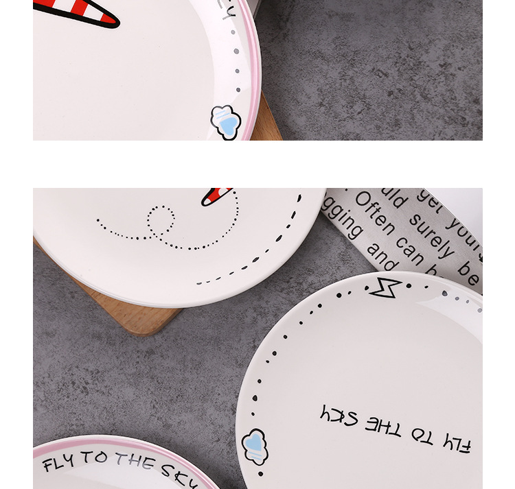 Airplane plate, simple and creative breakfast plate, dessert and pastry, Western plate, steak plate, dumpling plate, steak plate, pasta plate pic 12