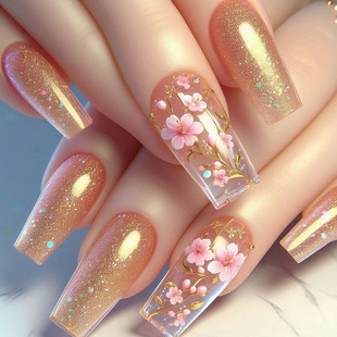 Wholesale of simple flower-shaped nail nails, white edge French nail patches, cross-border bestsellers, whitening wearable nails pic 5