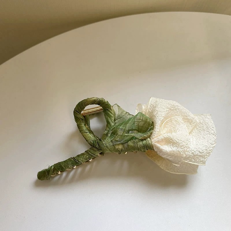 森系仙美郁金香花朵抓夹女大号发夹卡子后脑勺头饰2023新款鲨鱼夹详情12
