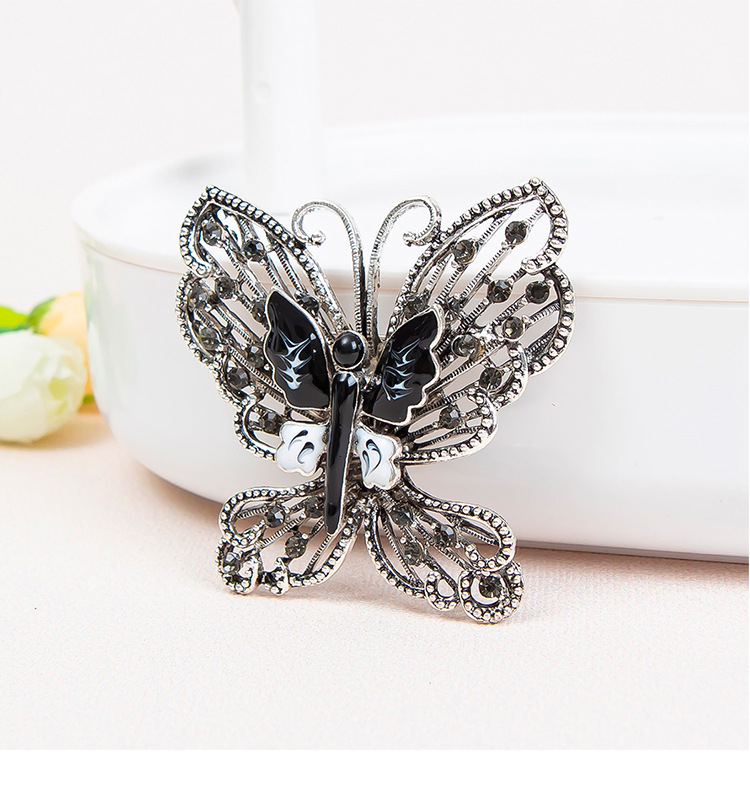 韩版新款蝴蝶胸针彩色镶钻画油昆虫动物胸花胸针女百搭西装别针详情3