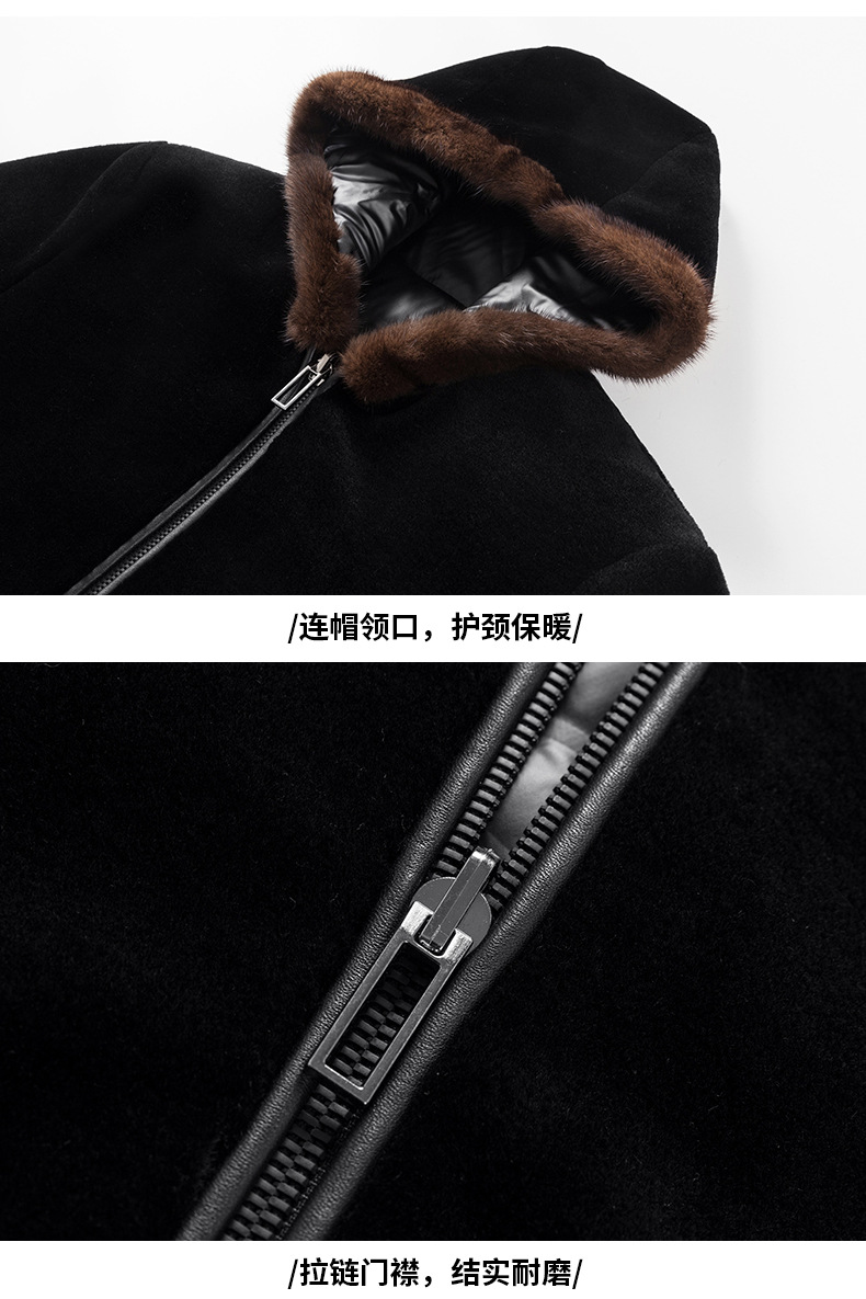 2023冬新款男士羊剪绒外套 双面羽绒内胆连帽夹克 一件代发AM8932详情15