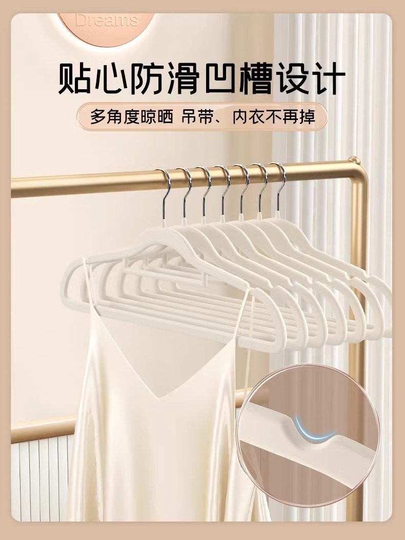 植绒衣架防滑家用挂衣架整理收纳无痕不起肩衣撑子晾衣架儿童衣架详情5