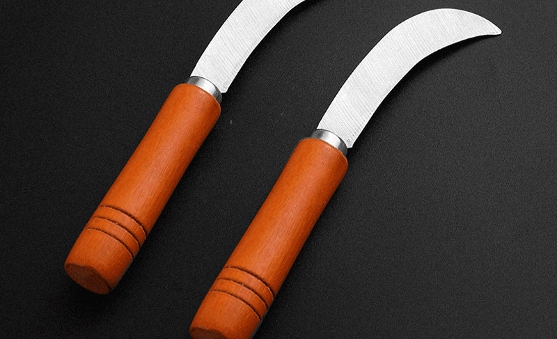 Stainless steel fruit pineapple knife, sharp wooden handle, small curved banana knife, fruit and vegetable peeler pic 7