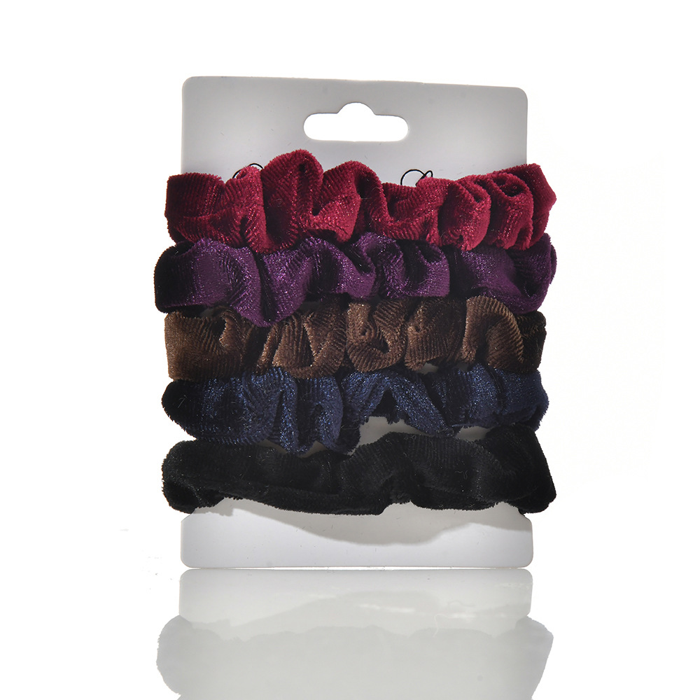 韩国东大门秋冬欧美风绒布大肠发圈 金丝绒布头圈发饰厂家批发详情7