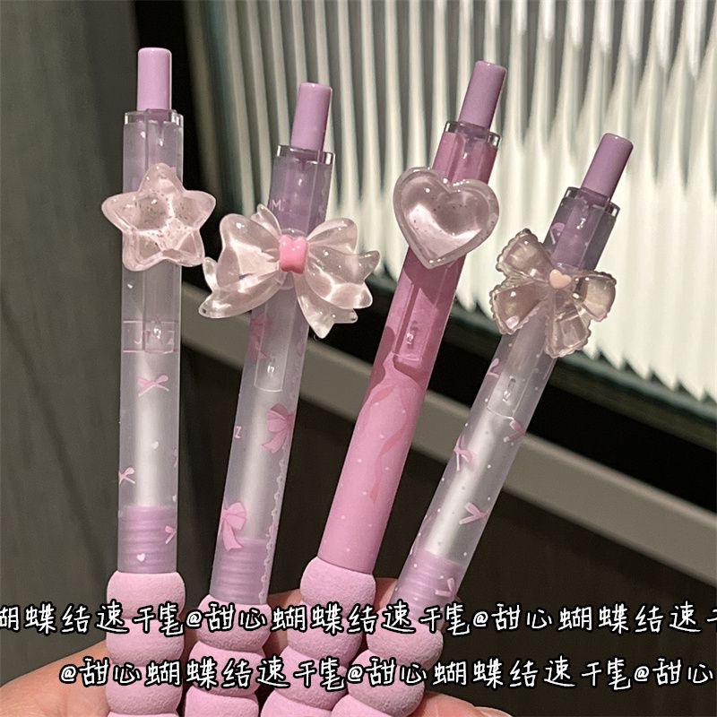 Sweetheart pink heart press gel pen, ins style, high appearance level, cute student, soft and quick drying, girlish heart practice pen pic 4