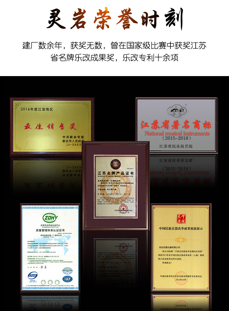 苏州二胡 官方正品初学者入门专业胡琴成人儿童民族乐器 灵岩二胡详情23