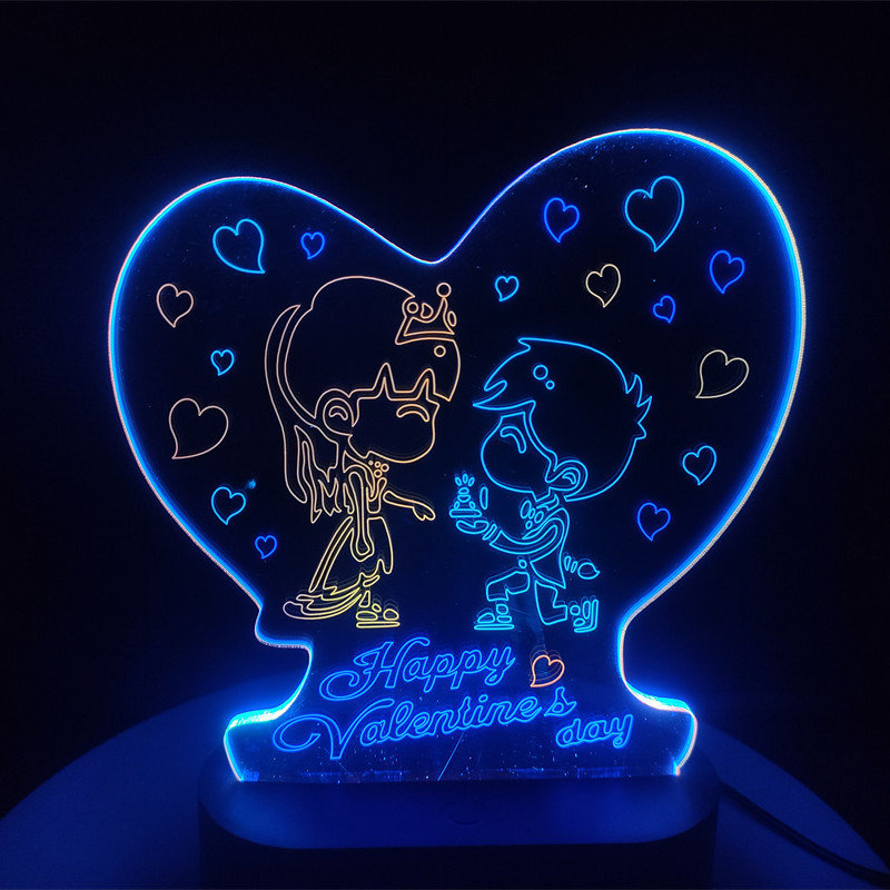 小夜灯3D台灯创意礼品感恩节装饰LED七彩USB床头灯跨镜代发详情6