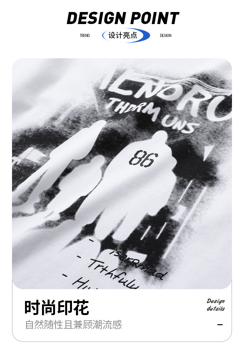 短袖t恤男夏季2025新款潮流半袖男款上衣宽松潮牌情侣五分袖衣服详情3