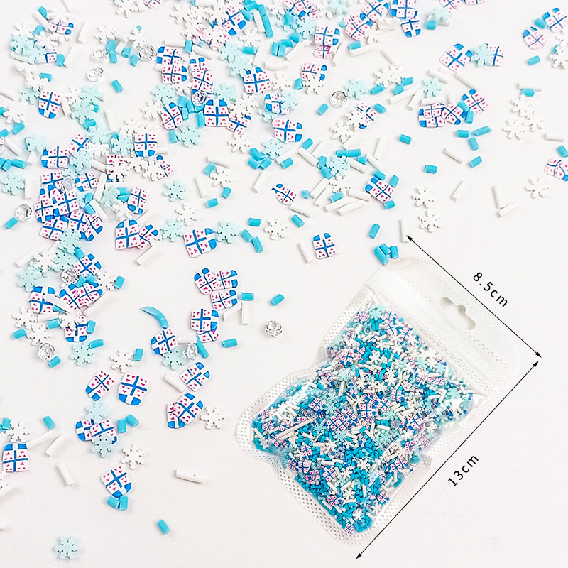 Christmas soft clay nail art slices, 5MM mixed style, 50g small bag, cross-border festival party DIY accessories pic 13