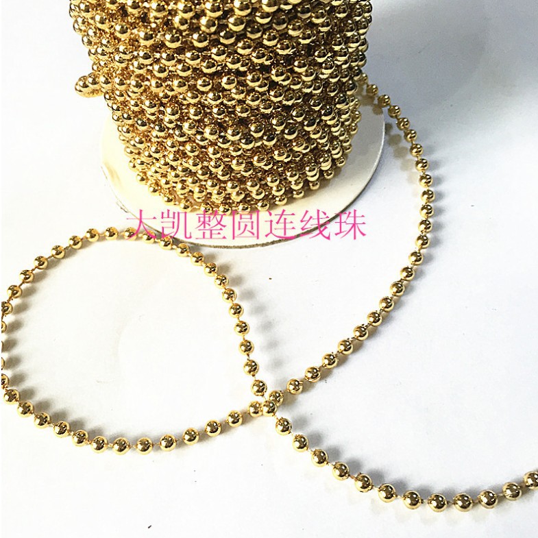 ABS imitation pearl round connected beads with gold and silver plating DIY handmade clothing, phone cases, wedding jewelry accessories pic 6