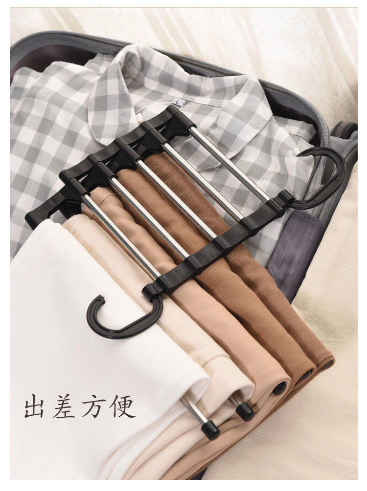 折叠裤架家用多功能裤子收纳神器无痕防滑裤夹衣柜挂裤子专用衣架详情12