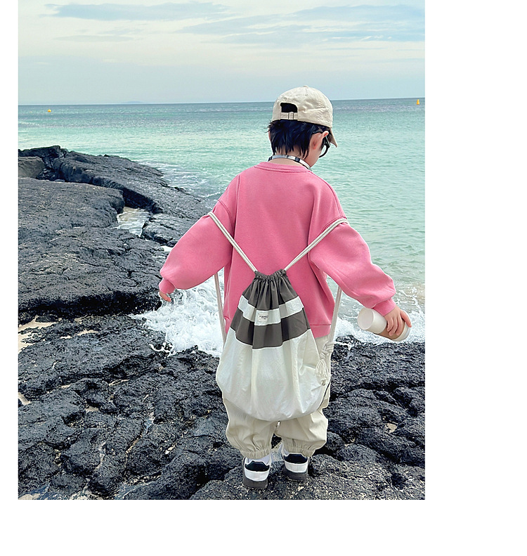 男童卫衣秋装2024新款儿童春秋款粉色长袖上衣男孩秋季宽松帅气潮详情25