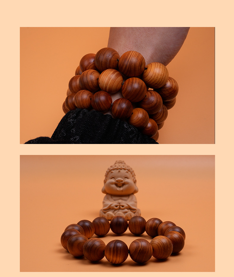 太行崖柏单圈大尺寸手串义乌小商品同款新中式佛珠文玩手串详情6