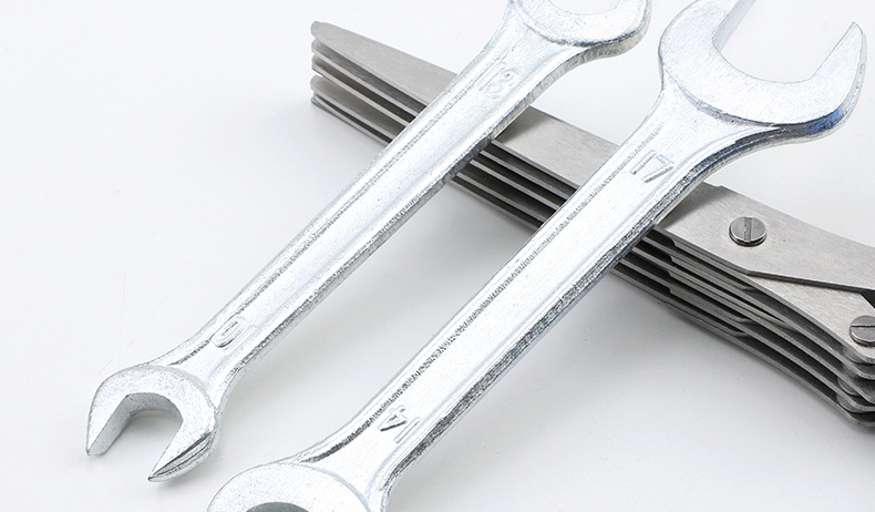 Galvanized double-ended wrench, open-end wrench, hexagonal socket wrench, two-end wrench, hardware tools, wrench, handle 5.5-22 pic 63