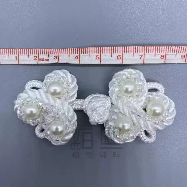 Junkai Accessories Factory 152A beaded Rope three-leaf four-ear dress and jeans beaded plate buckle Manufacturer wholesale pic 3