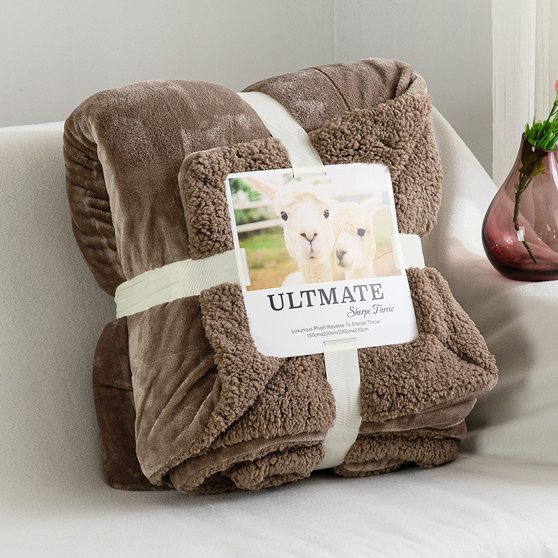 加厚塔芙绒休闲毛毯羊羔绒毯子爆款网红跨境毛毯简约纯色礼品毯子详情1