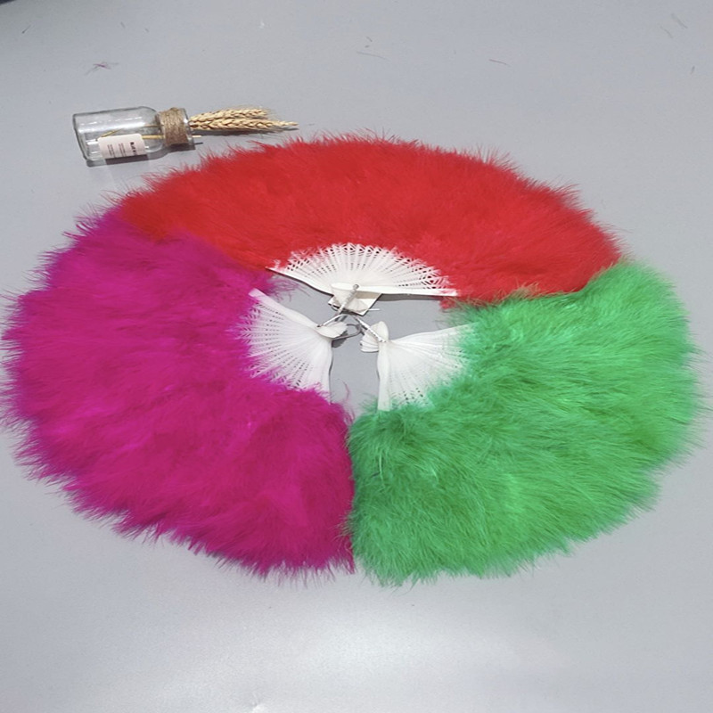 Full-fleece thickened Turkey feather fan, 50*30CM, cheongsam fashion show stage performance prop, colorful full-fleece fan pic 32