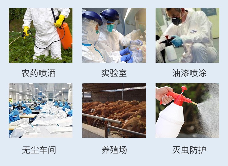 批发一次性防护服无纺布SMS连体隔离衣防护服透气专业养猪养蜂详情22