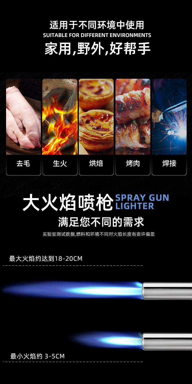 Portable high-temperature spray gun, a perfect outdoor camping and barbecue tool with adjustable firepower in all directions pic 7