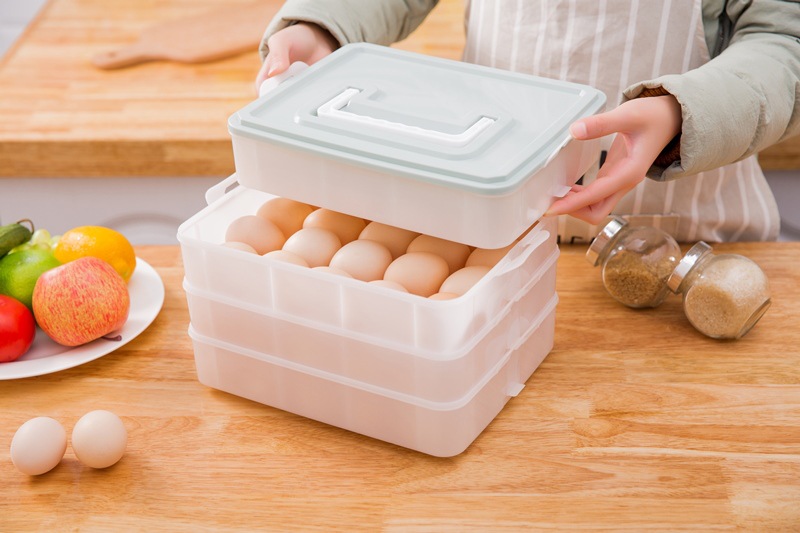 鸡蛋盒饺子盒冰箱保鲜收纳盒冻饺子馄饨盒分格托盘0750详情8