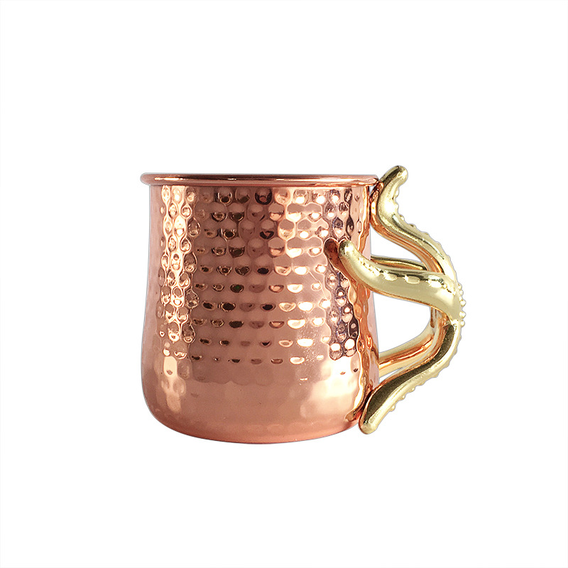 Stainless steel cocktail glasses, hammered copper-plated Moscow mule glasses, high-quality metal beer mugs, starfish-decorated mule glasses, stainless steel mugs, stainless steel wine glasses, stainless steel beer mugs pic 8