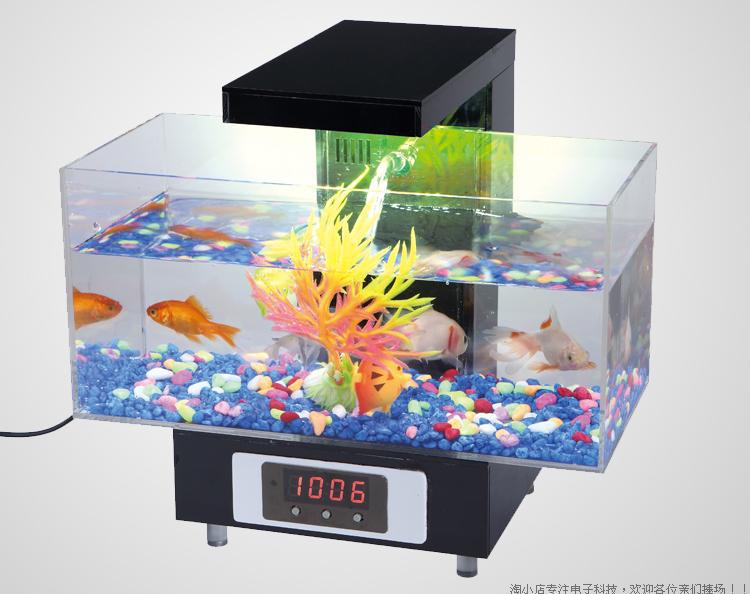 创意桌面水族箱USB迷你小型观赏金龙鱼亚克力生态鱼缸儿童节礼物详情15