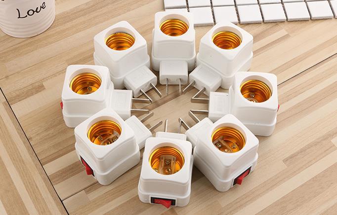 Household e27 lamp cap, pipe-shaped screw-type lamp socket, plug-in night light with switch, lamp socket conversion, direct supply lamp cap pic 23
