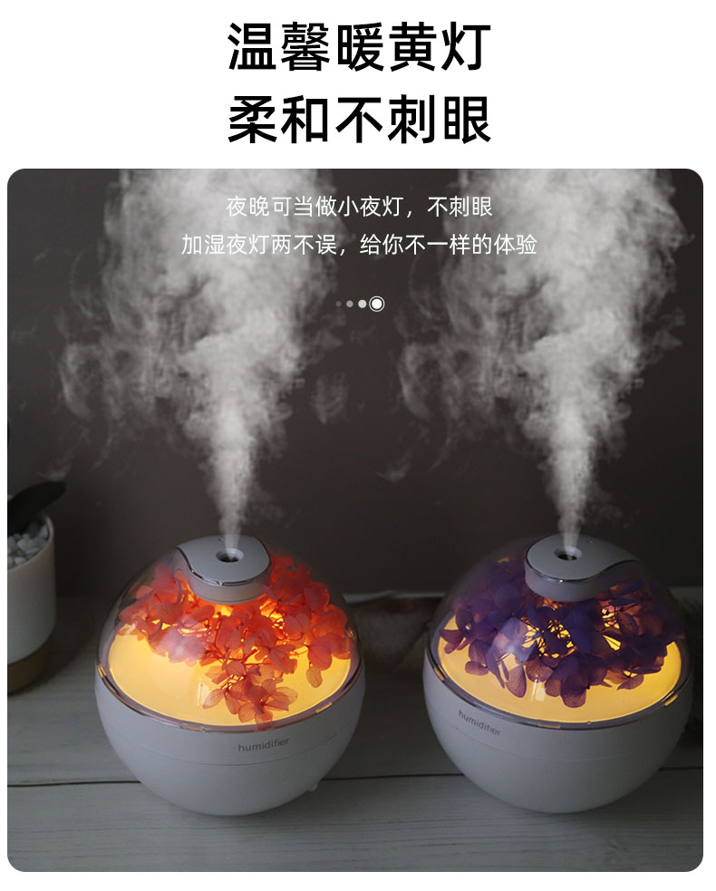 厂家热销HOLDMAY候美 永生花香薰机加湿器七彩香薰灯光添加精油详情4