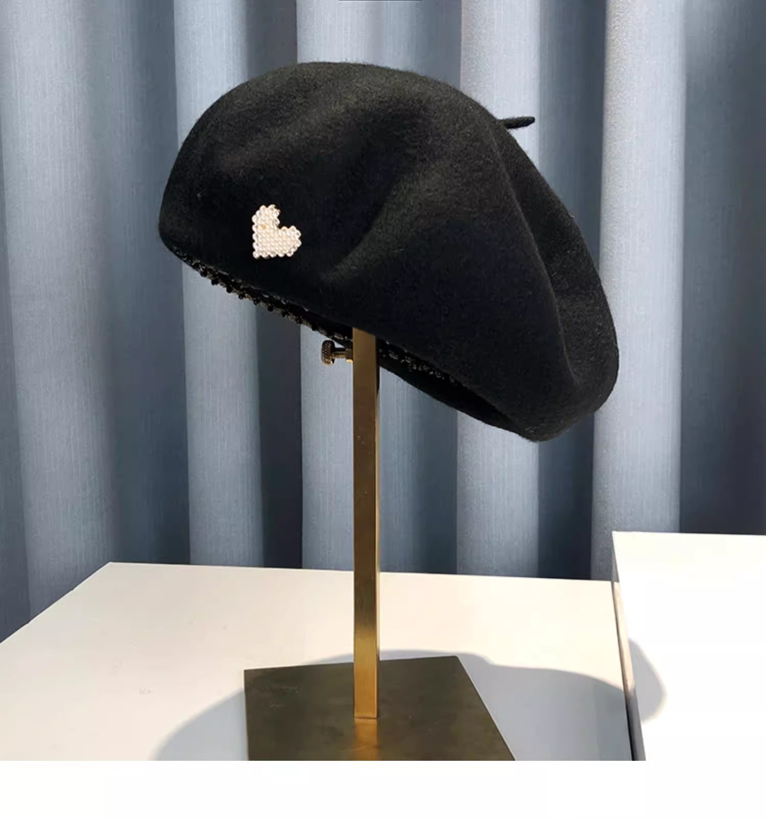 小众设计感贝雷帽女秋冬保暖毛呢帽子显脸小画家帽日系复古南瓜帽详情12