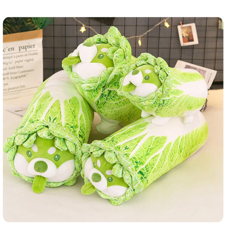 Wholesale of creative cartoon vegetable dog dolls, cabbage dog cushions and plush toys of the same style as those on Xiaohongshu pic 18