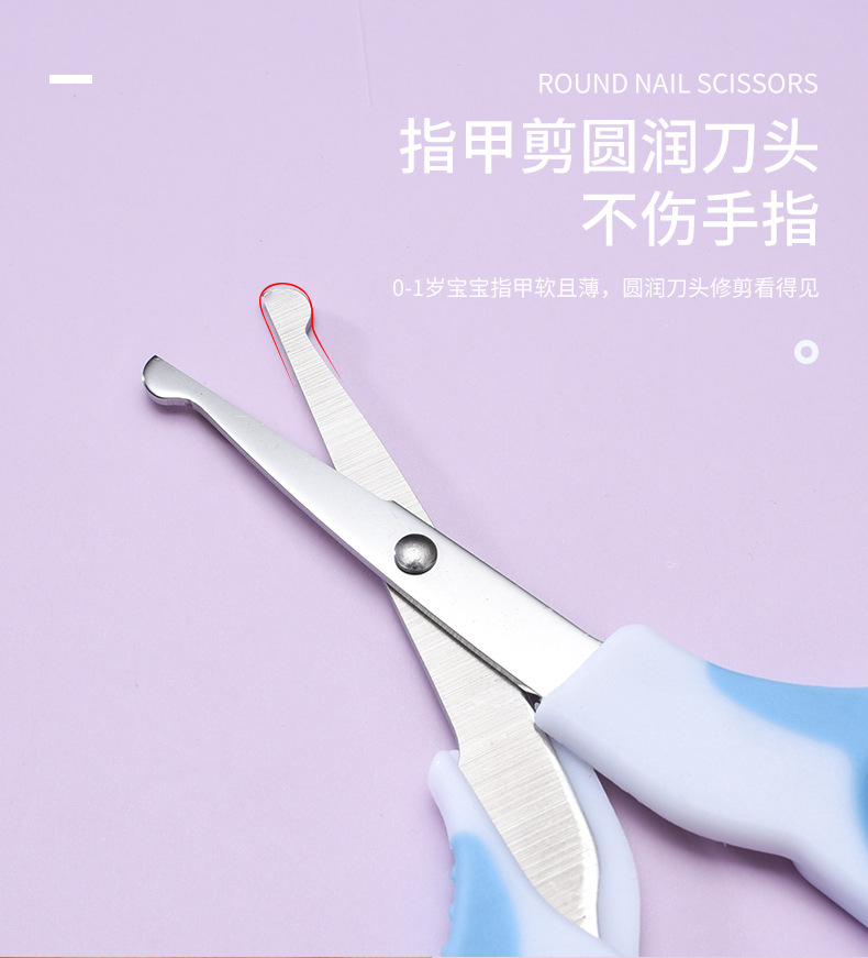 Baby care six-piece set: comb, brush, scissors, baby care set, nail care and nail clipper 6-piece set pic 4