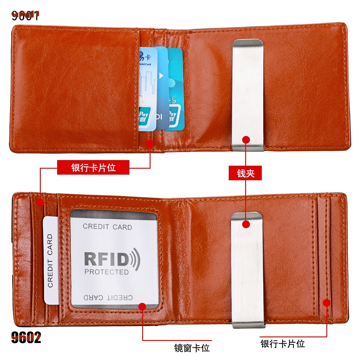 Factory direct sales, foreign trade bestsellers, RFID anti-theft brush genuine leather US dollar bag, small and mini US dollar wallet from Europe and America pic 35