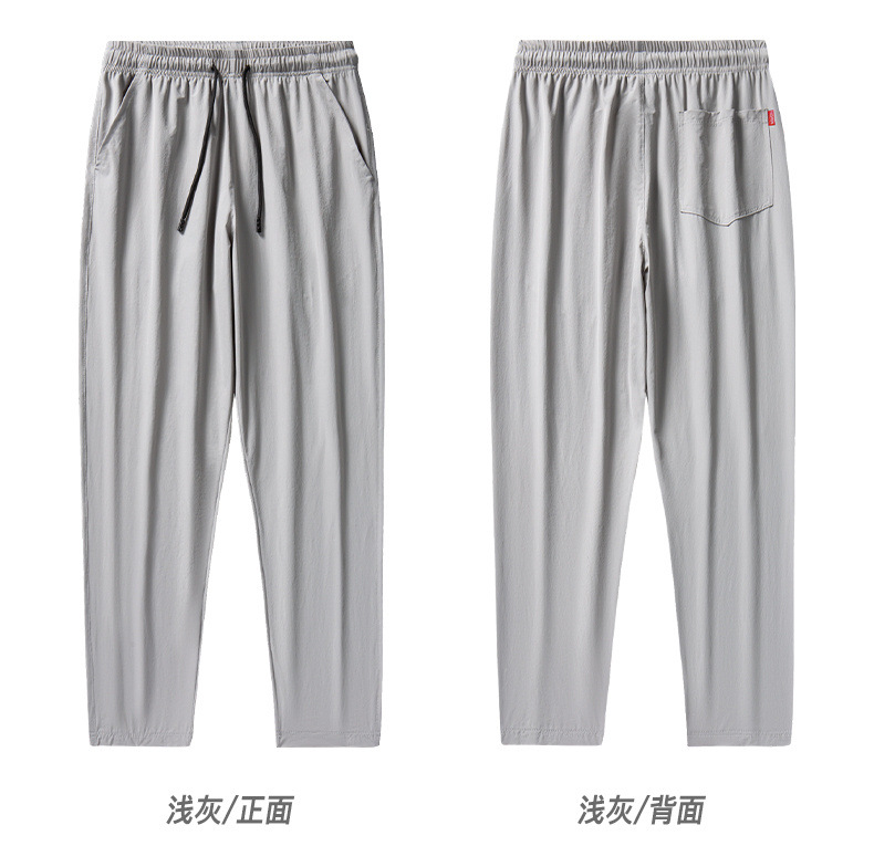 冰丝裤子男夏季新款薄款运动休闲九分裤大码宽松直筒卫裤速干男裤详情30