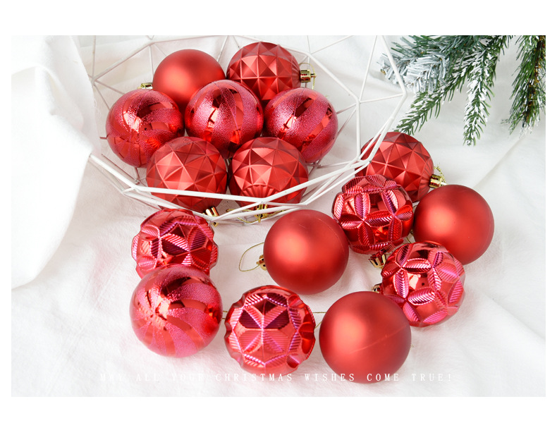 6cm irregular-shaped Christmas balls, golden Christmas tree, window display decoration, hanging balls, 16 bucket plastic Christmas balls pic 7