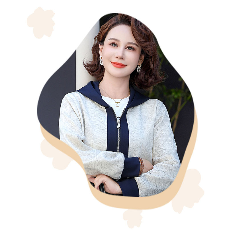 Madre de edad media otoño traje 2024 nuevo medio y viejo mujer otoño chaqueta casual abrigos moda ropa deportiva pic 6