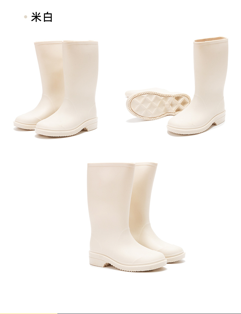 女士时尚新款中筒雨鞋PVC防滑防水耐磨套鞋胶鞋详情10