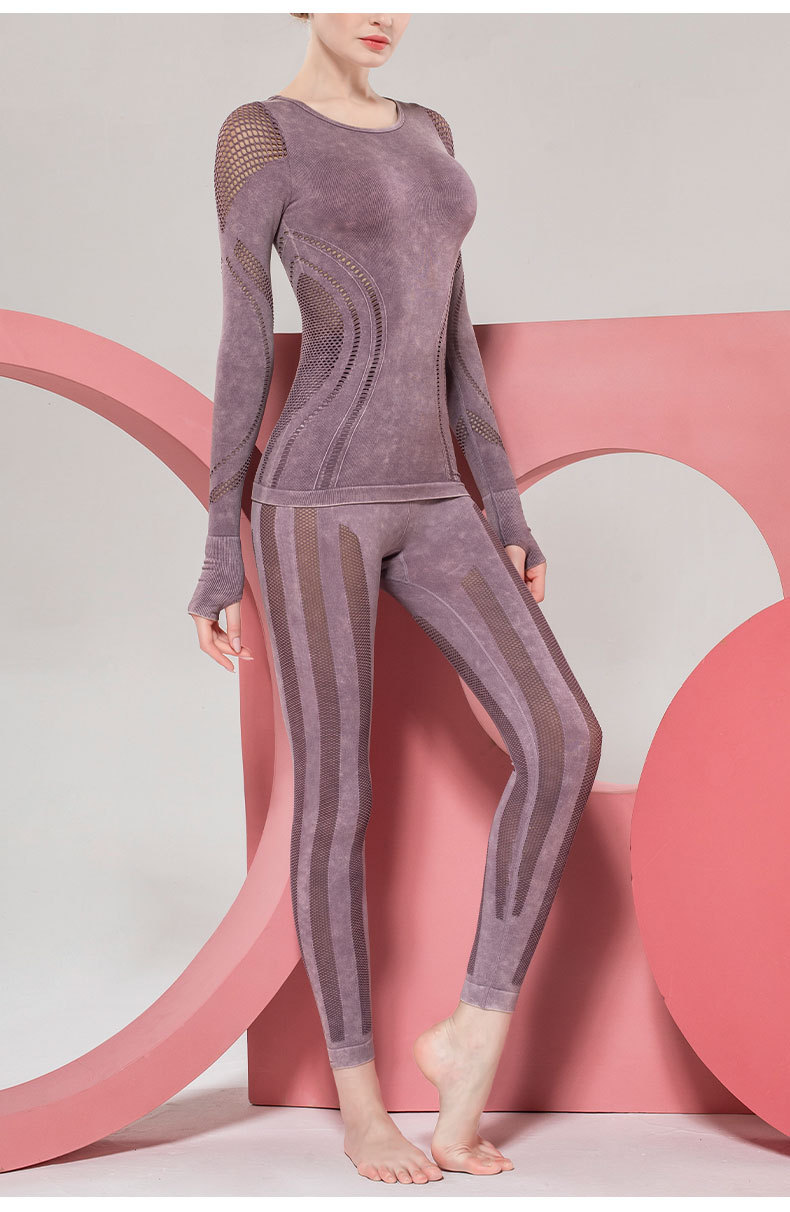 现货！欧美爆款镂空高弹长袖健身服水洗紧身外穿运动上衣瑜伽服女详情39