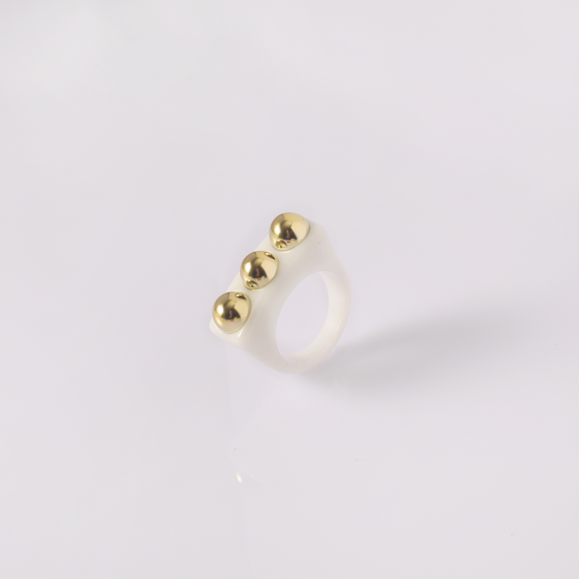 Aliexpress creative cold style ring, European and American fashion summer colorful gold joint ring factory direct sales pic 8
