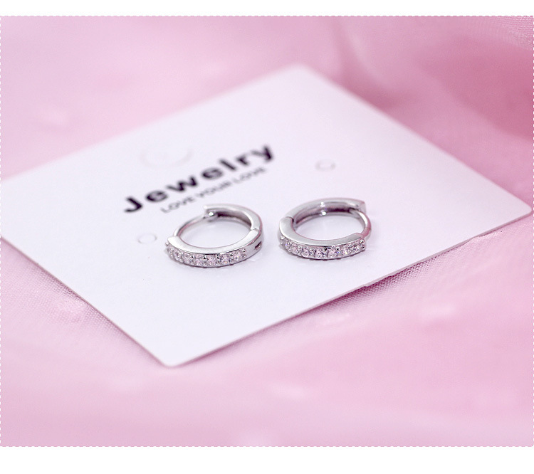 银耳扣女耳圈耳环耳钉 韩国气质耳骨钉男耳饰小圈圈耳骨环银饰详情14