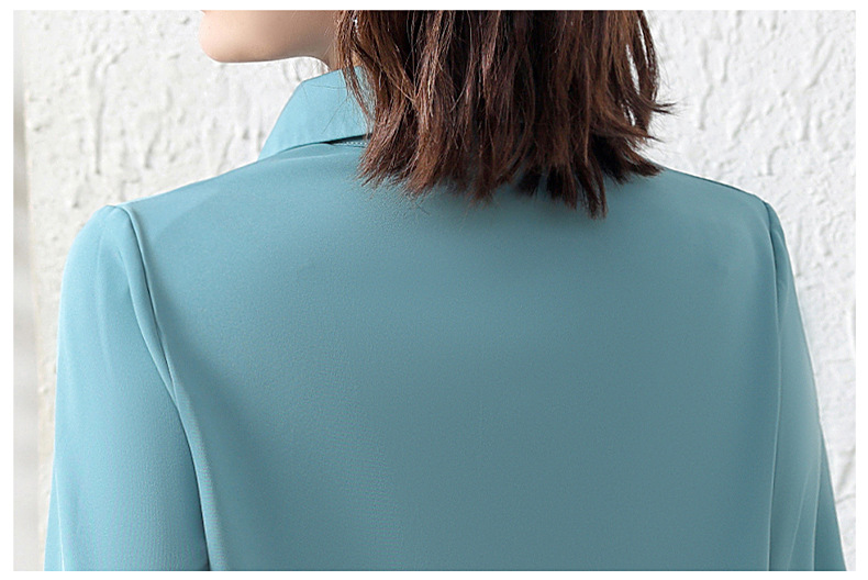 中年女士打底小衫秋季款t恤长袖翻领刺绣纯色气质大码妈妈装衬衫详情27