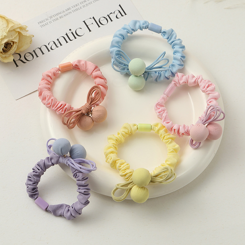 Sweet cream-style small intestine circle, ins style, high-elasticity and durable leather band hair tie, updo hair, ponytail hair tie wholesale pic 1