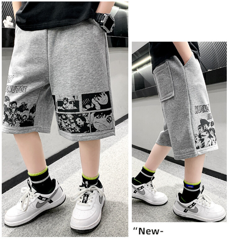 The 2022 new summer loose and stylish cotton capri shorts for boys are a trend of casual summer pants for middle-aged children pic 149