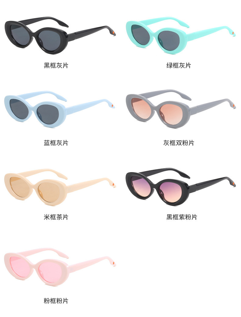 欧美跨境 新款2302椭圆小框太阳镜 时尚潮流PC框太阳眼镜网红墨镜详情6