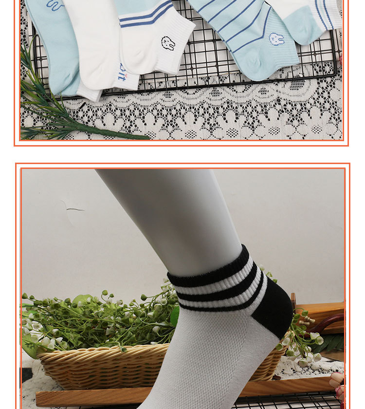 春夏季新款女士短筒袜子简约网眼船袜学院风透气棉袜INS潮款袜子详情5