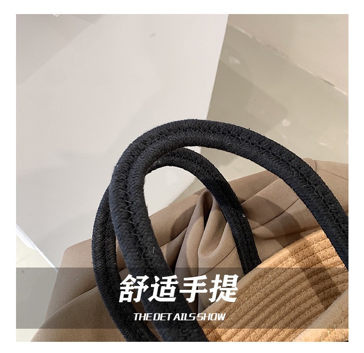 撞色棉绳编织手提包女包2023新款大容量洋气手拎包百搭托特包详情9